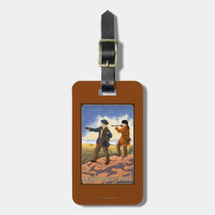 Lewis und Clark, die den Westen erforschen Gepäckanhänger