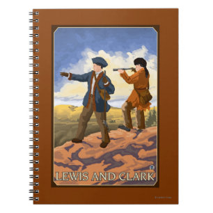 Lewis und Clark, die den Westen erforschen Notizblock