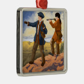 Lewis und Clark, die den Westen erforschen Silbernes Ornament (Rechts)