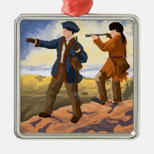 Lewis und Clark, die den Westen erforschen Silbernes Ornament