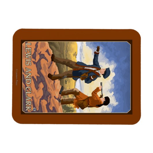 Lewis und Clark Erforschen des Westens Magnet (Horizontal)