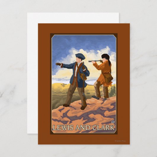 Lewis und Clark Erforschen des Westens Postkarte (Vorne/Hinten)