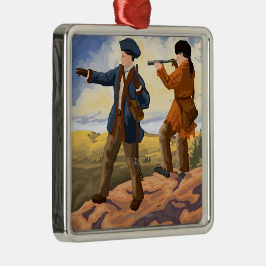 Lewis und Clark - Küste, Oregon Silbernes Ornament (Rechts)