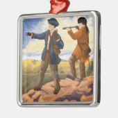 Lewis und Clark - Küste, Oregon Silbernes Ornament (Links)