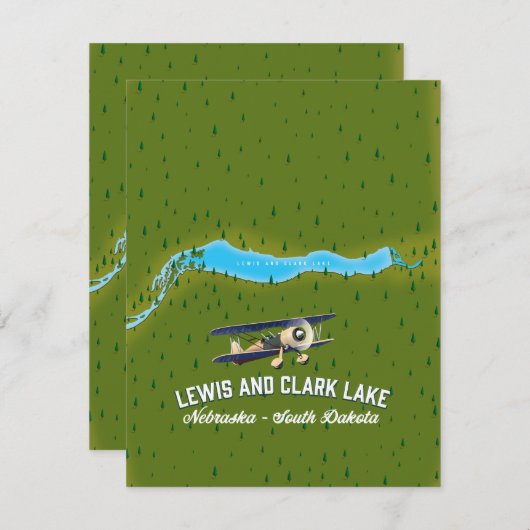 Lewis und Clark Lake Map Poster. (Vorne/Hinten)