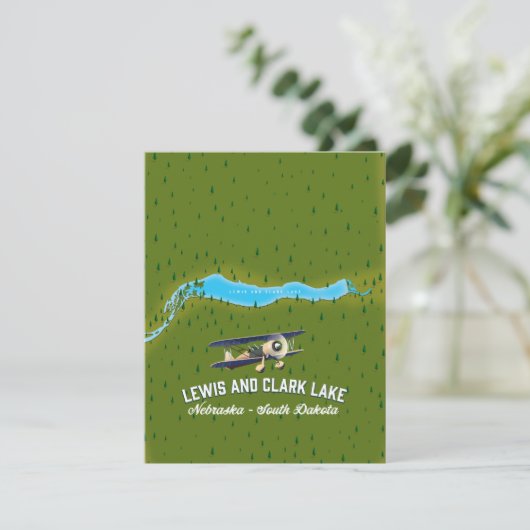 Lewis und Clark Lake Map Poster. (Stehend Vorderseite)