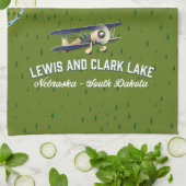 Lewis und Clark Lake Map Poster. Geschirrtuch (Gefaltet)