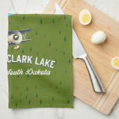 Lewis und Clark Lake Map Poster. Geschirrtuch (Viertel Falte)