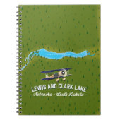 Lewis und Clark Lake Map Poster. Notizblock (Vorderseite)