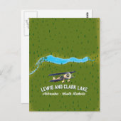 Lewis und Clark Lake Map Poster. Postkarte (Vorne/Hinten)