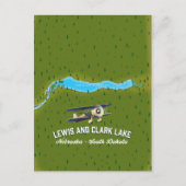 Lewis und Clark Lake Map Poster. Postkarte (Vorderseite)