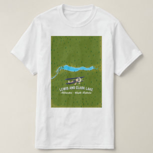 Lewis und Clark Lake Map Poster. T-Shirt