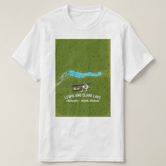 Lewis und Clark Lake Map Poster. T-Shirt (Design vorne)