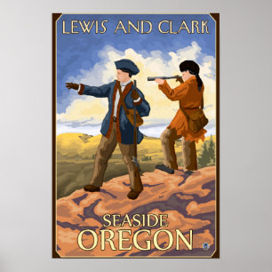 Lewis und Clark - Seaside, Oregon Poster
