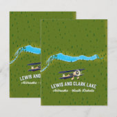 Lewis-und-Clark-See-Kartenposter. (Vorne/Hinten)
