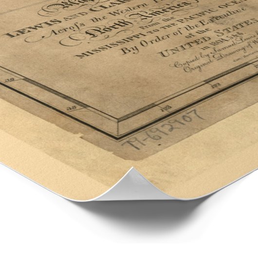 Lewis und Clark Track Map Poster (Ecke)