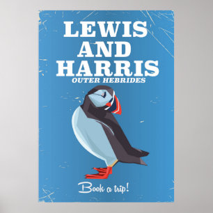 Lewis und Harris Scotland Puffin Reiseplakat Poster
