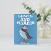 Lewis und Harris Scotland Puffin Reiseplakat Postkarte (Stehend Vorderseite)
