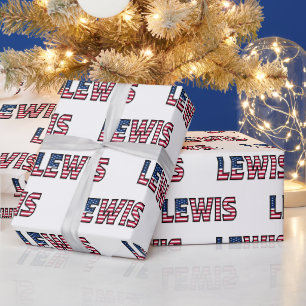 Lewis Vorname Name USA US Geschenkpapier Papier