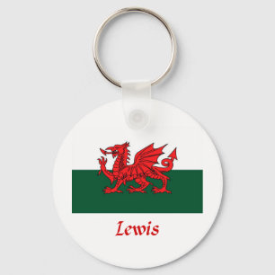 Lewis Welsh Flag Schlüsselanhänger