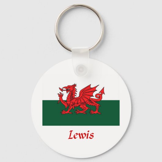 Lewis Welsh Flag Schlüsselanhänger (Vorderseite)