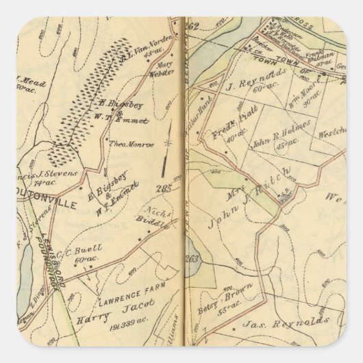 Lewisboro, New York 2 Quadratischer Aufkleber (Vorderseite)