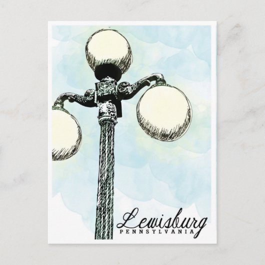Lewisburg, PA Historic Lamp Post Postcard Postkarte (Vorderseite)