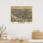 Lewisburg, PA Panoramic Map - 1884 Poster (Küche)