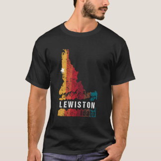 Lewiston Idaho Retro Grunge Staat Karte Novelty Gr T-Shirt