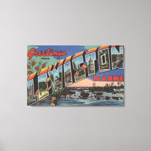 Lewiston, Maine (Fluss-Szene) Leinwanddruck