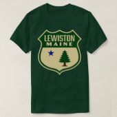 Lewiston Maine Retro Pine Tree Shield Green T-Shirt (Design vorne)