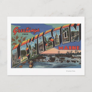 Lewiston, Maine (River Scene) Postkarte