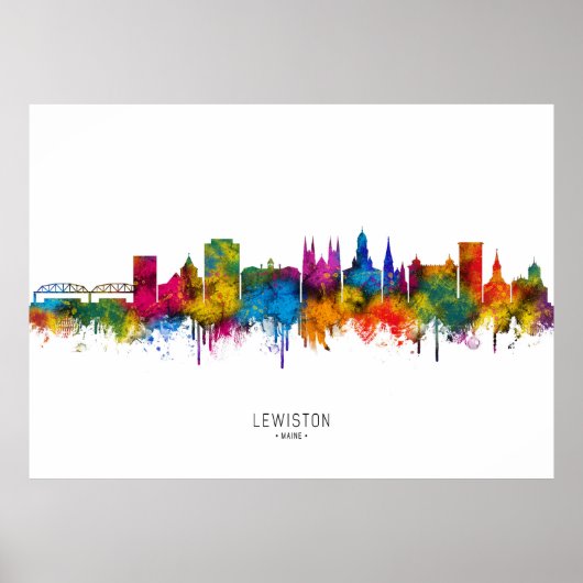 Lewiston Maine Skyline Poster (Vorne)