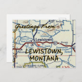 Lewistown Montana Vintage Karte (Vorne/Hinten)