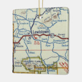 Lewistown Montana Vintage Karte Keramikornament (Links)