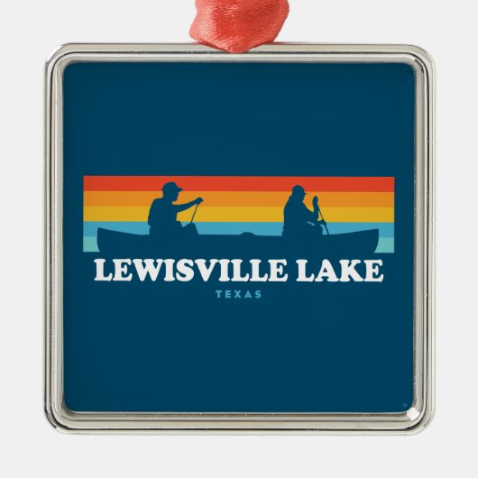 Lewisville Lake Texas Canoe Ornament Aus Metall (Vorne)