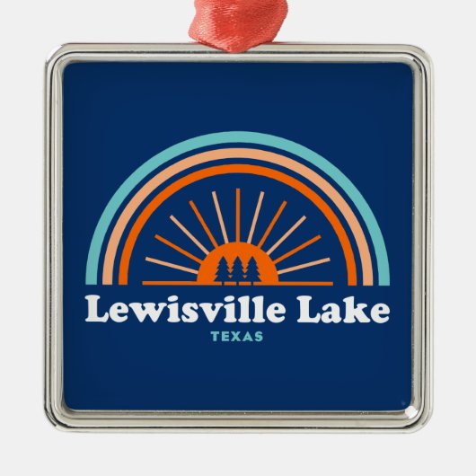 Lewisville Lake Texas Rainbow Ornament Aus Metall (Vorne)