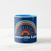 Lewisville Lake Texas Rainbow Zweifarbige Tasse (Mittel)