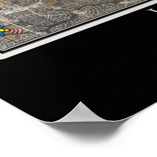 Lewisville Lake Texas Satellite Poster Karte (Ecke)