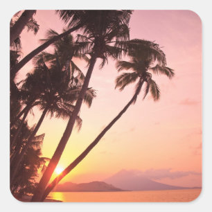 Lewolin Village, Illi Api Island, Selat Boleng Quadratischer Aufkleber