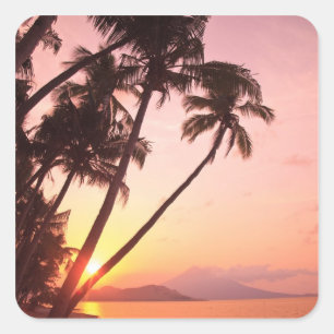 Lewolin Village, Illi Api Island, Selat Boleng Quadratischer Aufkleber