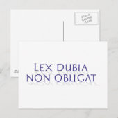 lex dubia non obligat postkarte (Vorne/Hinten)