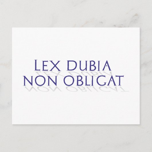 lex dubia non obligat postkarte (Vorderseite)