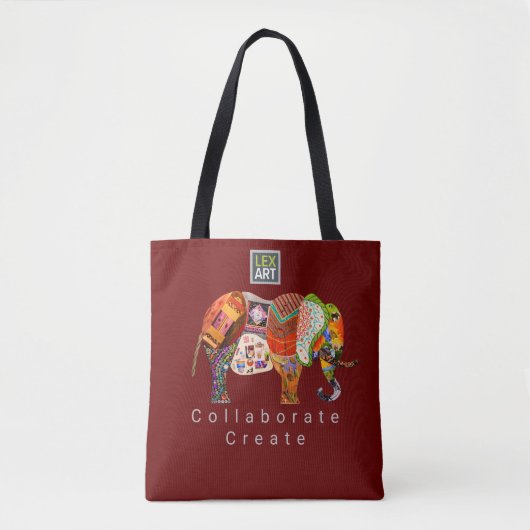 LexArt Collaborate Tote Bag - Dunkle Farbe Tasche (Vorderseite)
