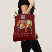 LexArt Collaborate Tote Bag - Dunkle Farbe Tasche (Von Nahem)