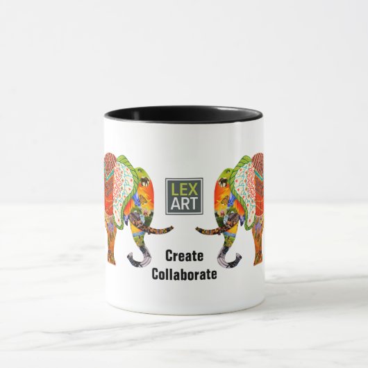 LexArt erstellt Collaborate Elephant-Tasse Tasse (Zentrum)
