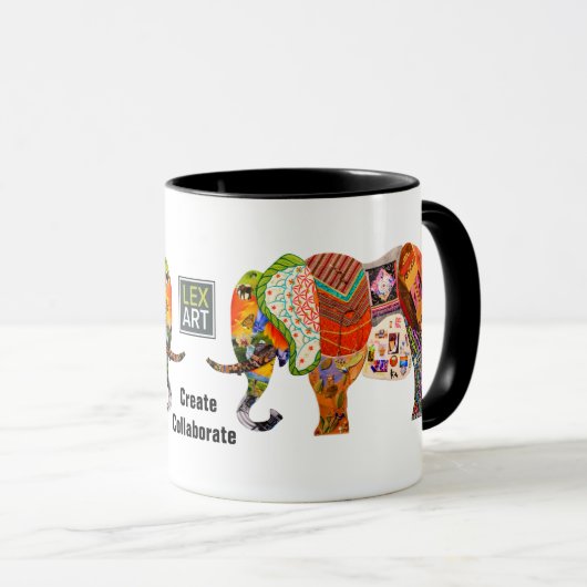 LexArt erstellt Collaborate Elephant-Tasse Tasse (VorderseiteRechts)