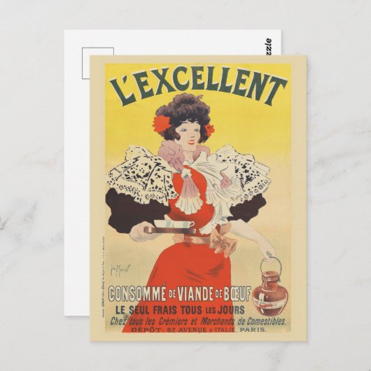 L'Excellent France Vintag 1895 Poster Postkarte (Vorne/Hinten)