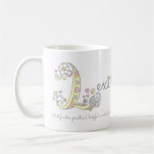 Lexi-Buchstabe L-Name bedeutet Monogramm-Tasse Kaffeetasse (Links)