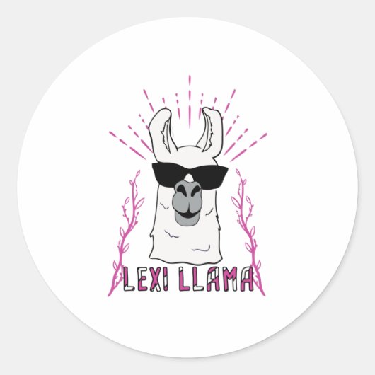 Lexi Llama Runder Aufkleber (Vorderseite)